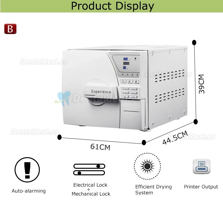 8-23L Vapor del vacío del esterilizador del autoclave dental con la impresora