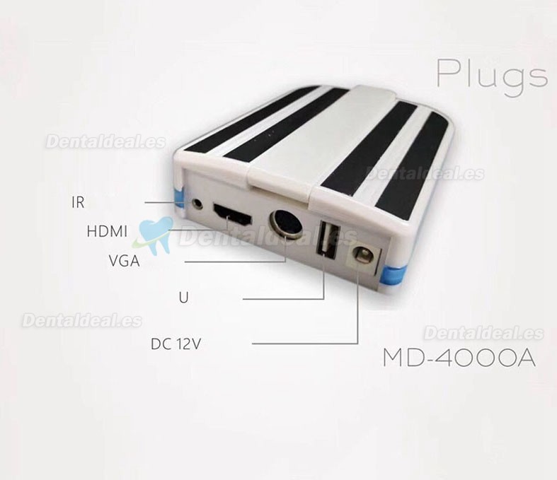 Cámara Intraoral 1/4" CMOS 1080P MD4000 VGA & HDMI 8 Piezas LED Azul + 4 Piezas LED Blanco