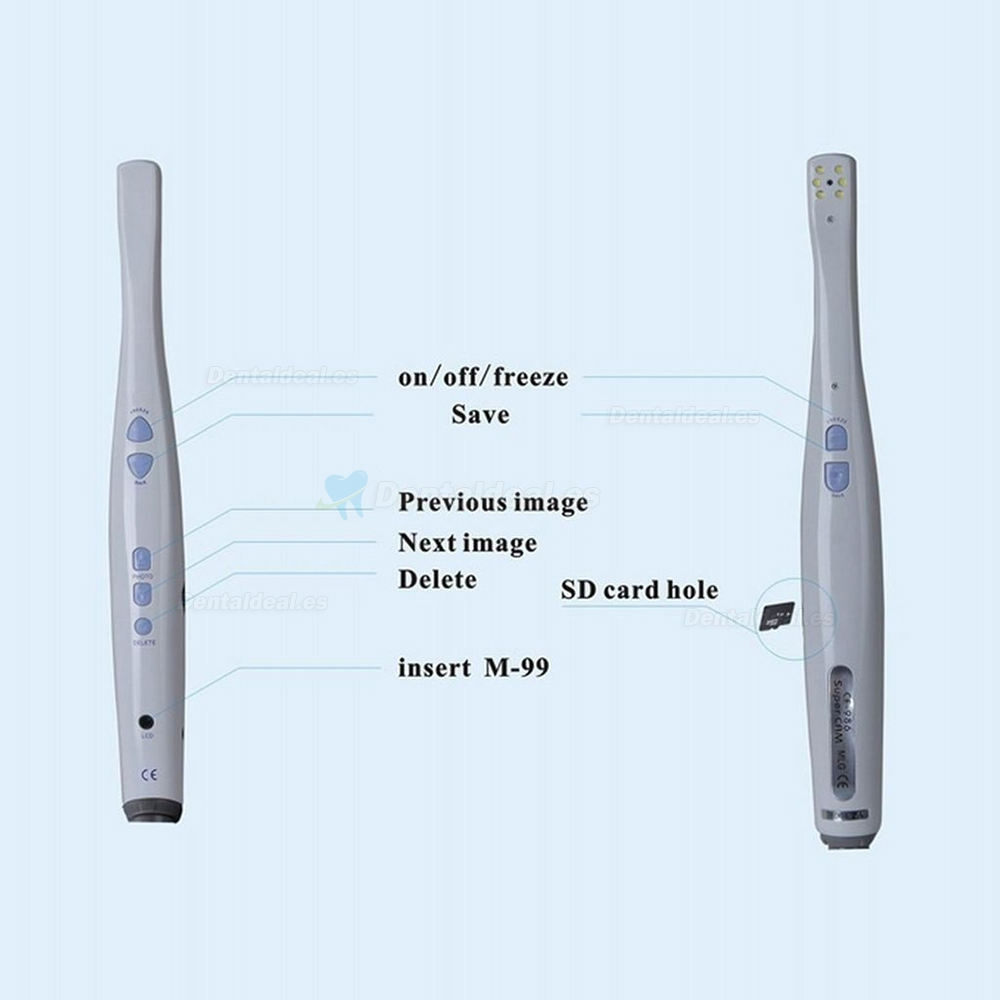 Intraoral Dental Cámara de Vídeo de 6 LED de Luz con Tarjeta SD B1D + Pantalla LCD mini
