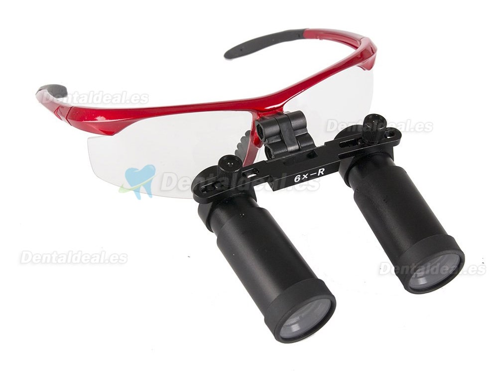 Lupa dental quirúrgica para ENT/Vet (6.0X-R tipo deportivo) color rojo