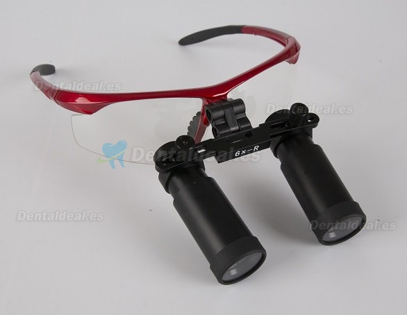 Lupa dental quirúrgica para ENT/Vet (6.0X-R tipo deportivo) color rojo