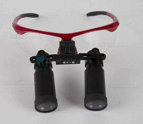Lupa dental quirúrgica para ENT/Vet (6.0X-R tipo deportivo) color rojo