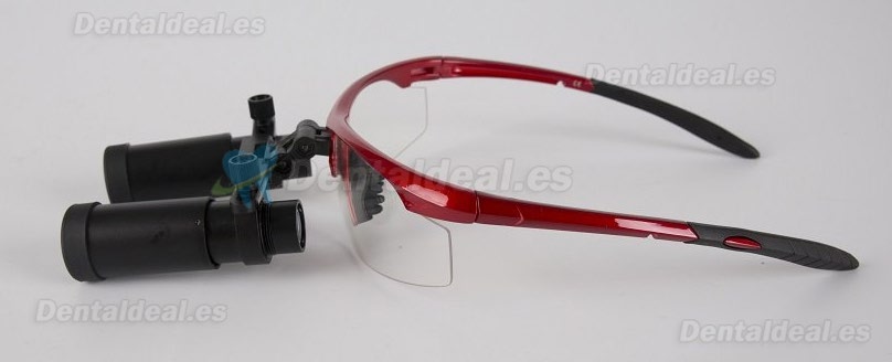 Lupa dental quirúrgica para ENT/Vet (6.0X-R tipo deportivo) color rojo