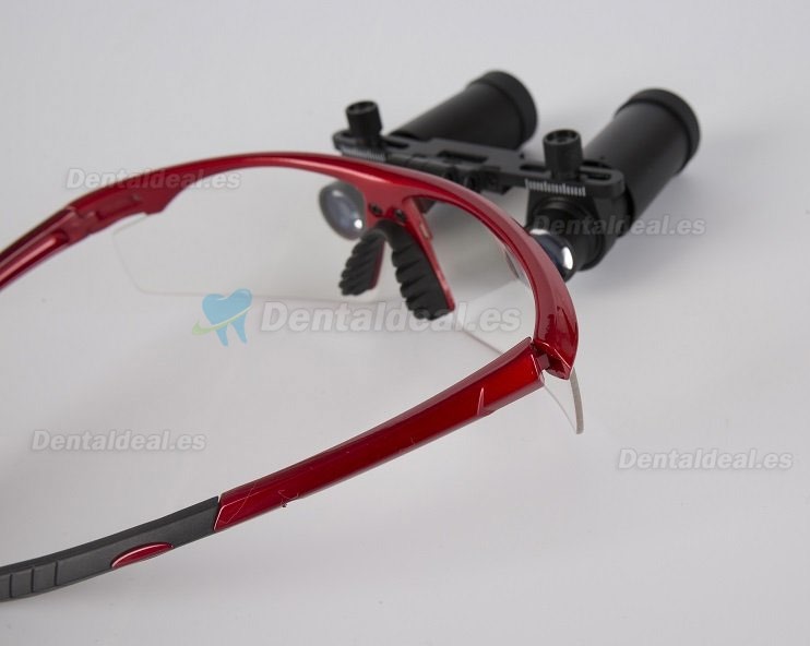 Lupa dental quirúrgica para ENT/Vet (6.0X-R tipo deportivo) color rojo