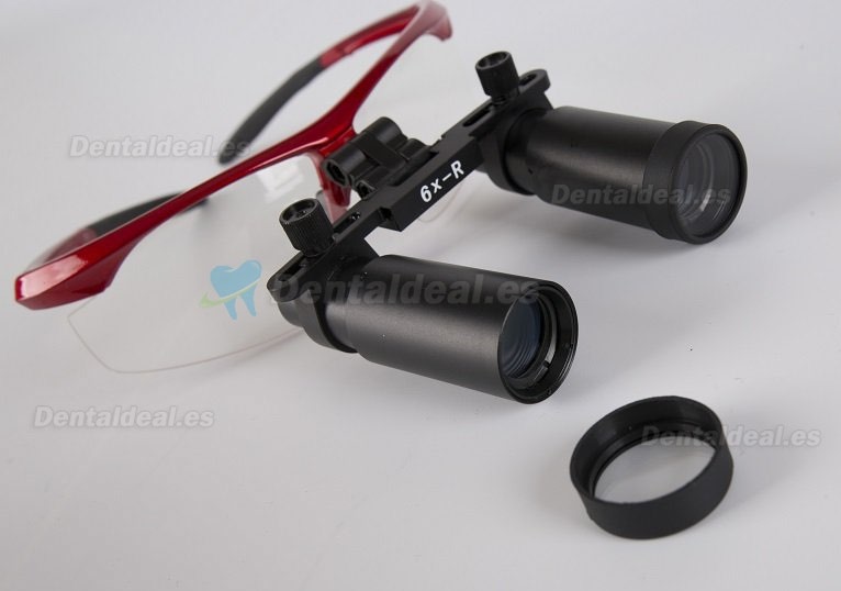 Lupa dental quirúrgica para ENT/Vet (6.0X-R tipo deportivo) color rojo