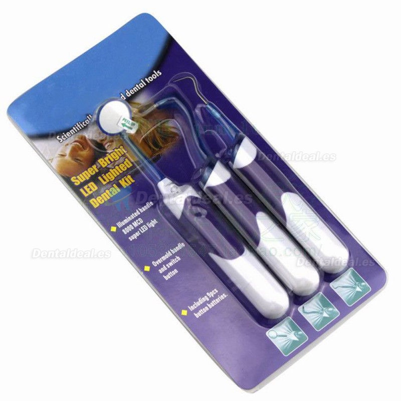 3Pcs/kit Dientes cuidado oral higiene herramientas juego de limpieza dental Led
