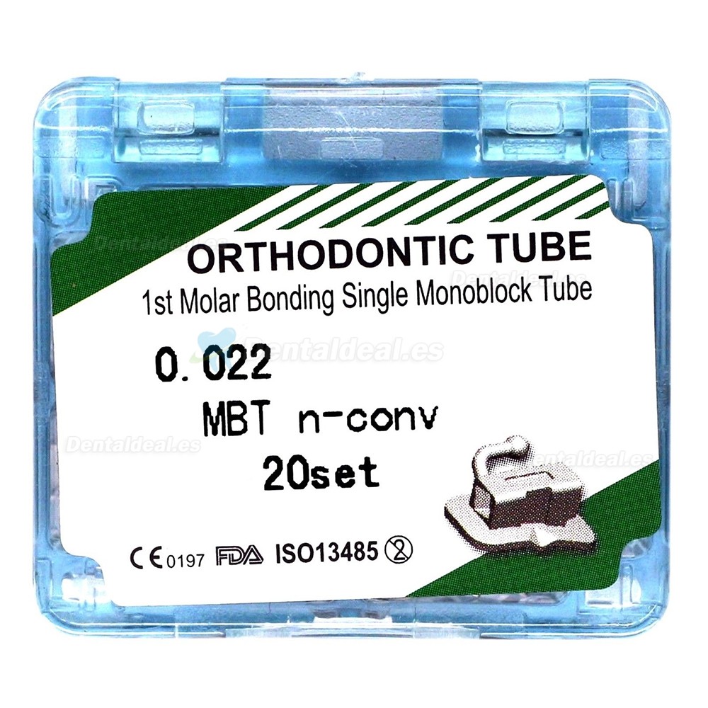 20 sets ortodoncia Monoblock Tubos bucales primera 2º Molar Roth MBT 0,022