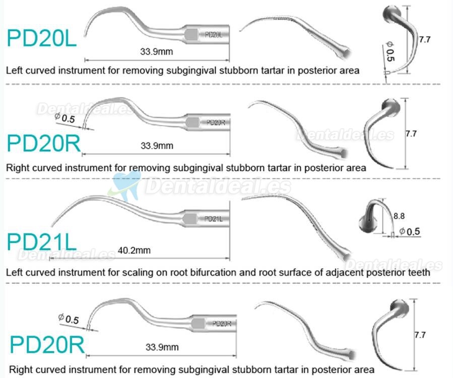 Refine Puntas de ultrasonido P10 P11 P12 P14L P18 P20 P20L P20R P21 22 LR compatible con Woodpecker EMS