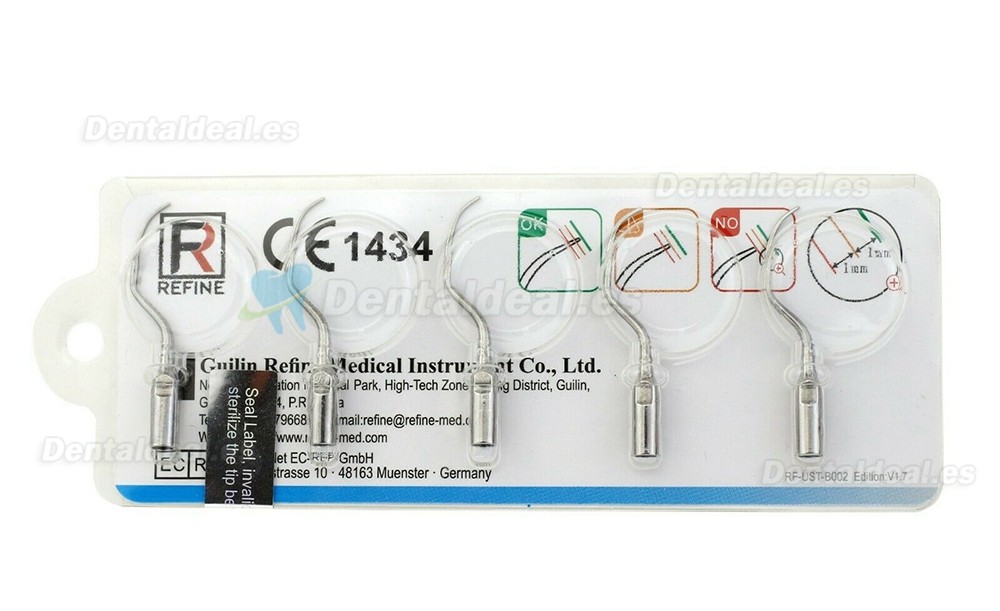 5Pcs PD12 Puntas Ultrasonidos Periodontales Fit Satelec Acteon/ woodpecker DTE Escalador