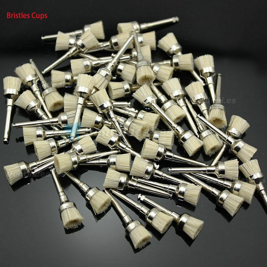 1000 Piezas de nailon dental / goma / cerdas para pulir cepillo pulidor profilaxis copa profilaxis