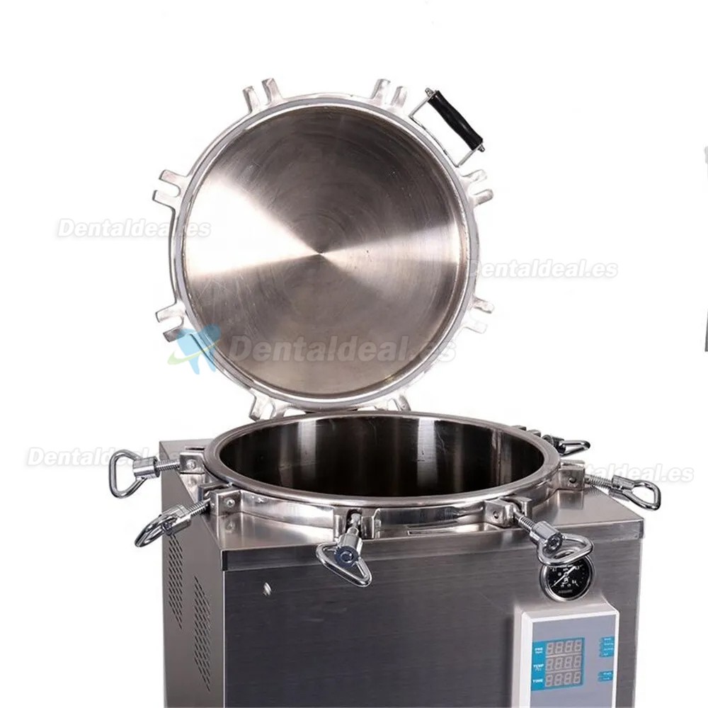 35L-150L Esterilizador automático de vapor vertical de alta presión de gran tamaño (105 ℃-134 ℃)