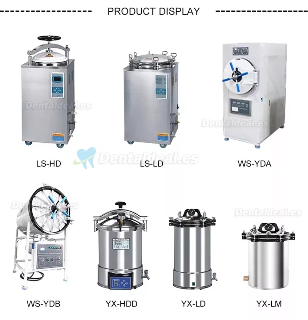 35L-150L Esterilizador automático de vapor vertical de alta presión de gran tamaño (105 ℃-134 ℃)