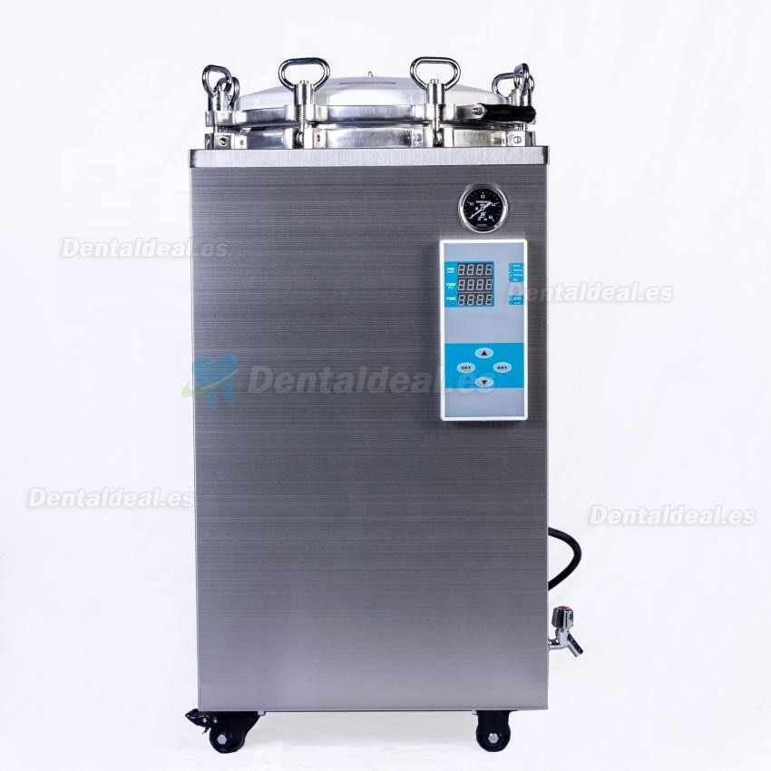 35L-150L Esterilizador automático de vapor vertical de alta presión de gran tamaño (105 ℃-134 ℃)
