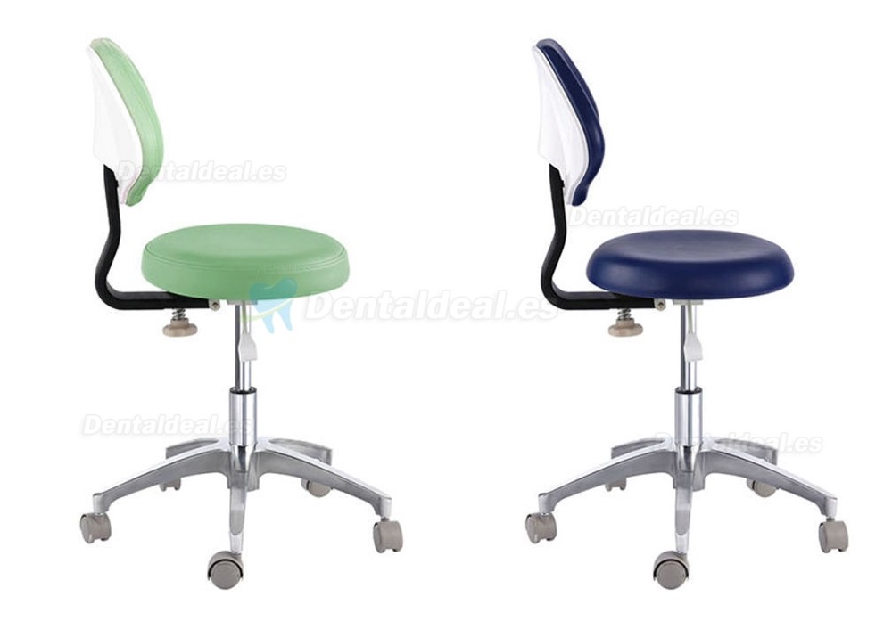 Taburetes dentale de asistente de oficina médica taburetes inteligentes ajustable móvil silla de la PU azul QY-90E