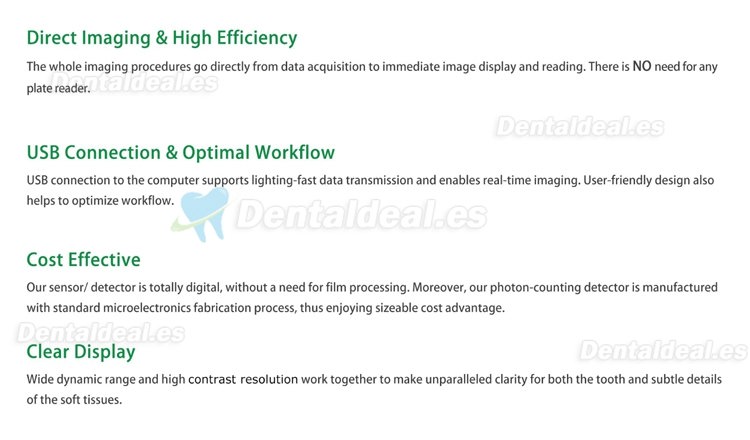 Sensor de Rayos X de Imagen Digital Dental RVG Sistema de Imágenes Intraorales Dentales
