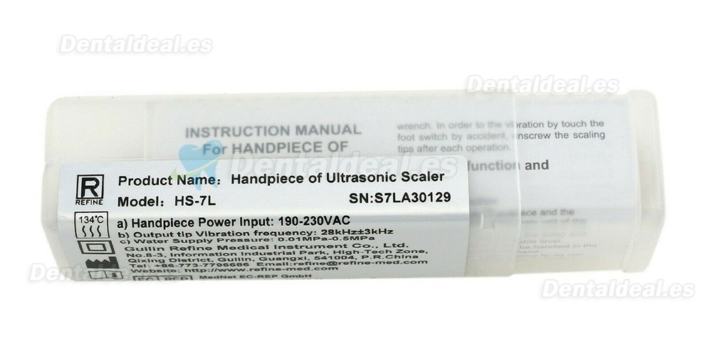 Refine® HS-7L Pieza de Mano Ultrasonido Fit Satelec Acteon Suprasson P5 LED P5XS LED DTE  Escalador