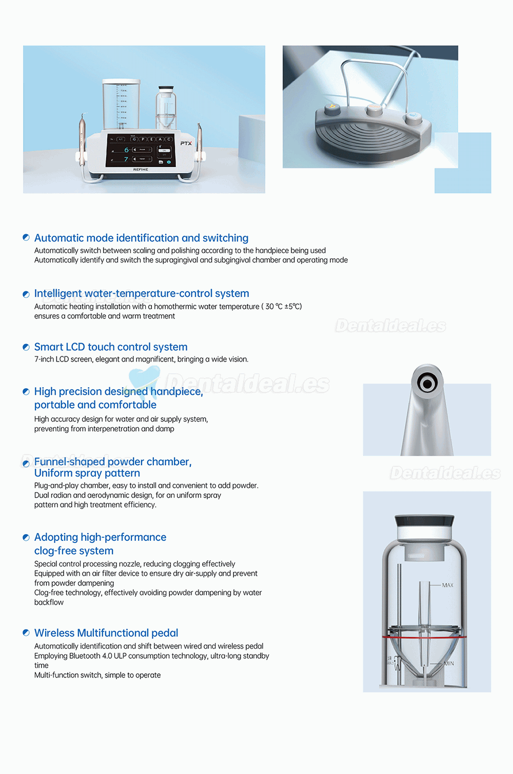 Refine PT X 2 in 1  Escareador Ultrasonico + Aeropulidor Dental