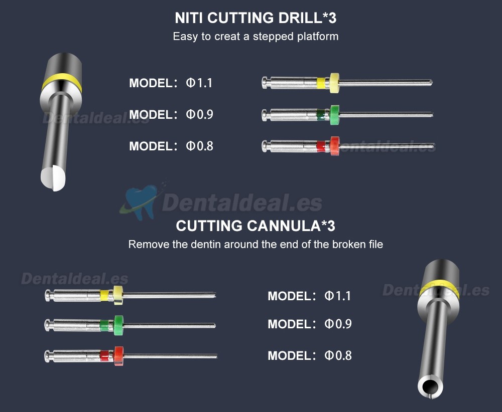 Tosi Extractor de limas endodoncia sistema para remoción de limas fracturadas de endodoncia