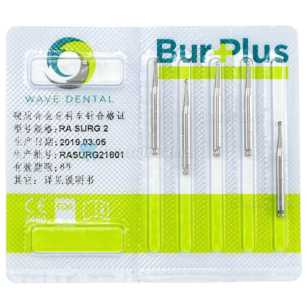 10 Cajas SBT WAVE Dental Pestillo de baja velocidad Fresa redonda Cirugía oral Carburo RA SURG 2 4 5 6 8