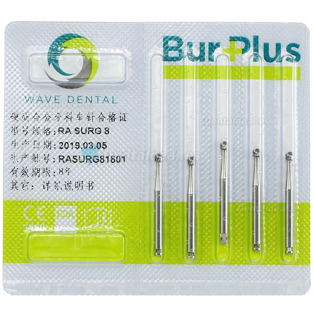 10 Cajas SBT WAVE Dental Pestillo de baja velocidad Fresa redonda Cirugía oral Carburo RA SURG 2 4 5 6 8