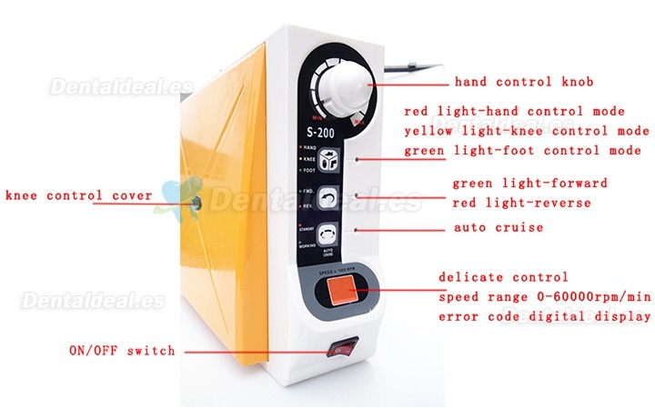FASTSTRONG S-200 Micromotor Laboratorio Dental 60000 RPM con Pedal y Control