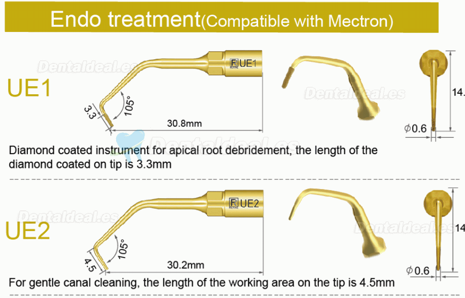 1Pcs Puntas para piezo cirugía para implante de elevación de seno para corte óseo UE1 UE2 UE3 UE4 compatible con Mectron Woodpecker