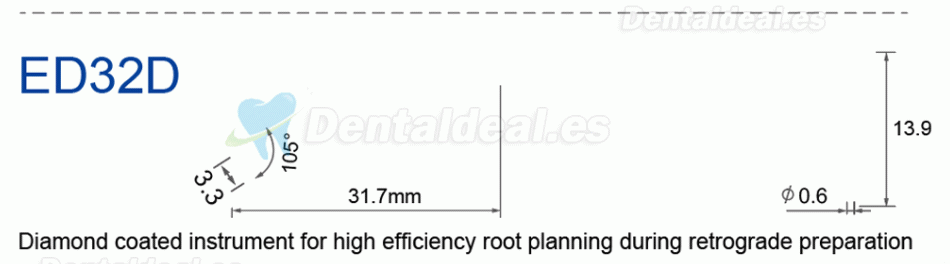 Refine Puntas de ultrasonido endodoncia ED1 ED2 ED3 ED4 ED5 ED6 ED7 ED8 ED9 ED10 ED11 ED14 ED15 compatible con SATELEC NSK DTE