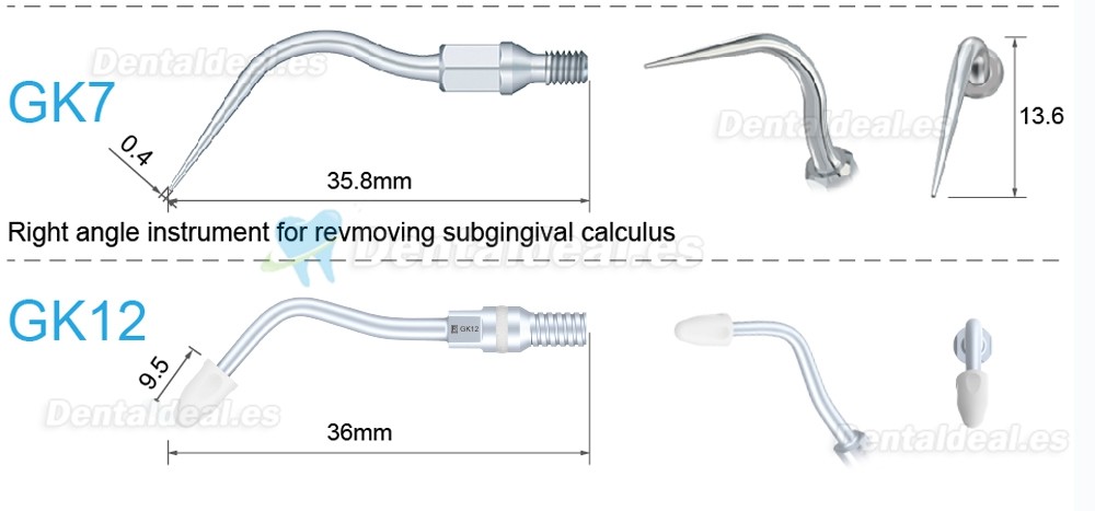 5Pcs Puntas de ultrasonido GK1 GK2 GK3 GK4 GK5 GK6 GK7 GK12 GK14 GK16 compatible con KAVO SONICflex