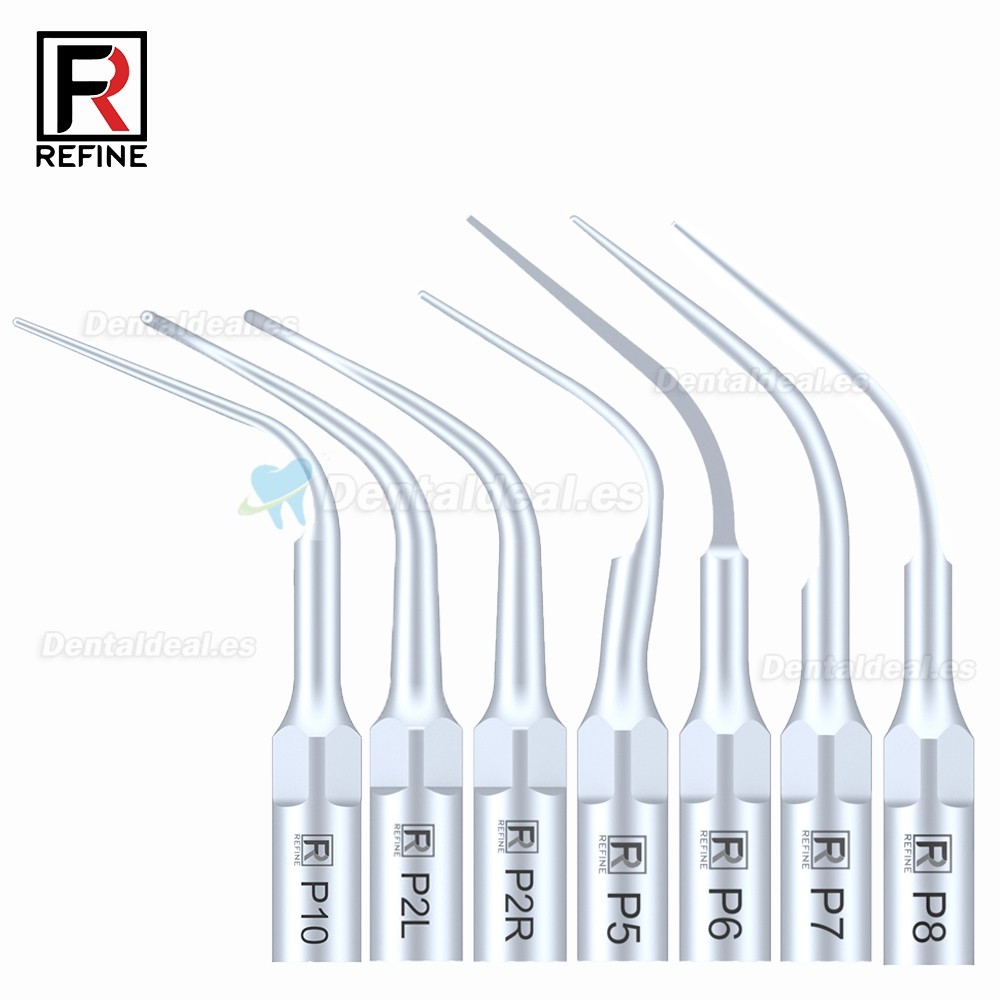 5Pcs Puntas de ultrasonido para periodoncia P2L P2R P2LD P2RD P5 P6 P7 P8 P10 P11 P12 P14L compatible con Refine EMS Woodpecker