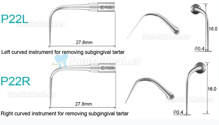 5Pcs Puntas de ultrasonido para periodoncia P2L P2R P2LD P2RD P5 P6 P7 P8 P10 P11 P12 P14L compatible con Refine EMS Woodpecker