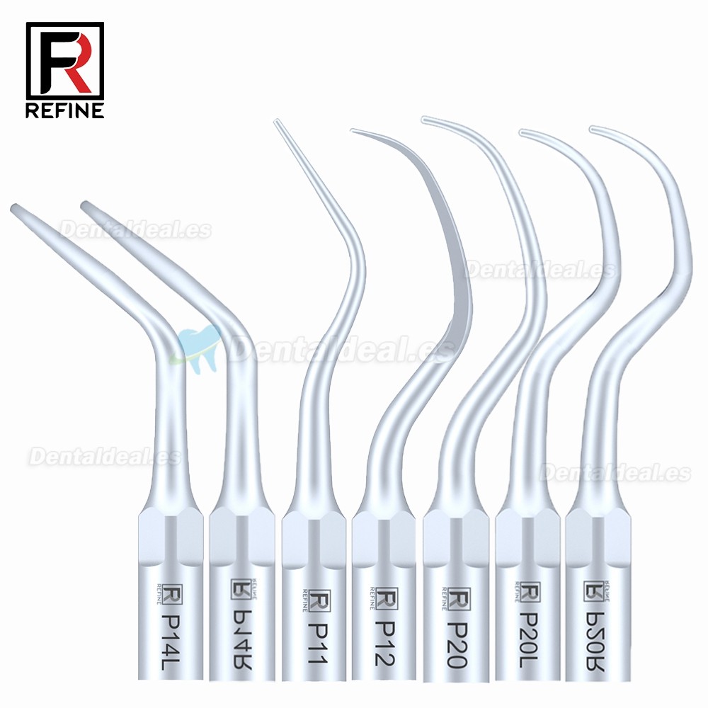 5Pcs Puntas de ultrasonido para periodoncia P2L P2R P2LD P2RD P5 P6 P7 P8 P10 P11 P12 P14L compatible con Refine EMS Woodpecker