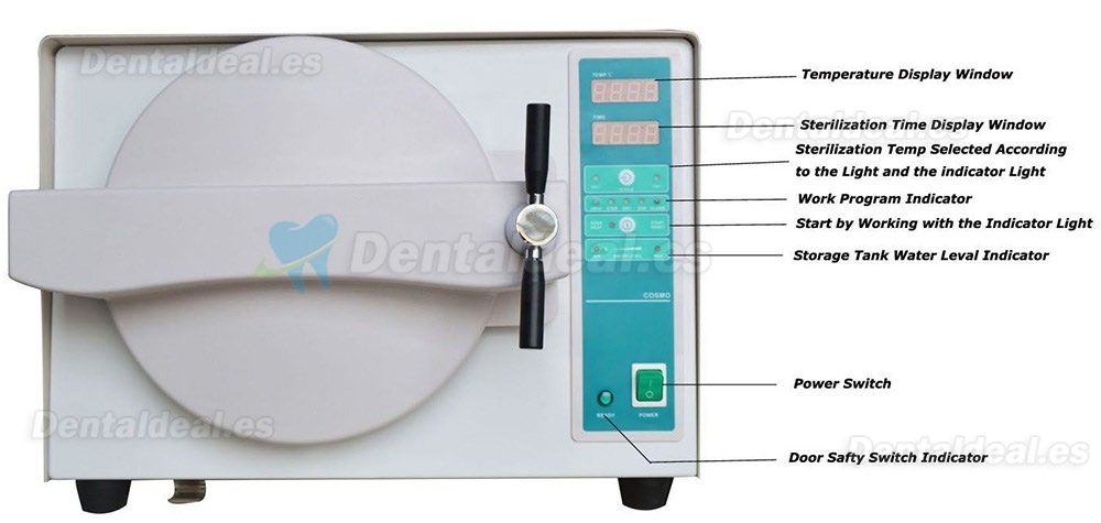 18L Autoclave Esterilizador Dental de Vapor de alta Aresión de Acero Inoxidable