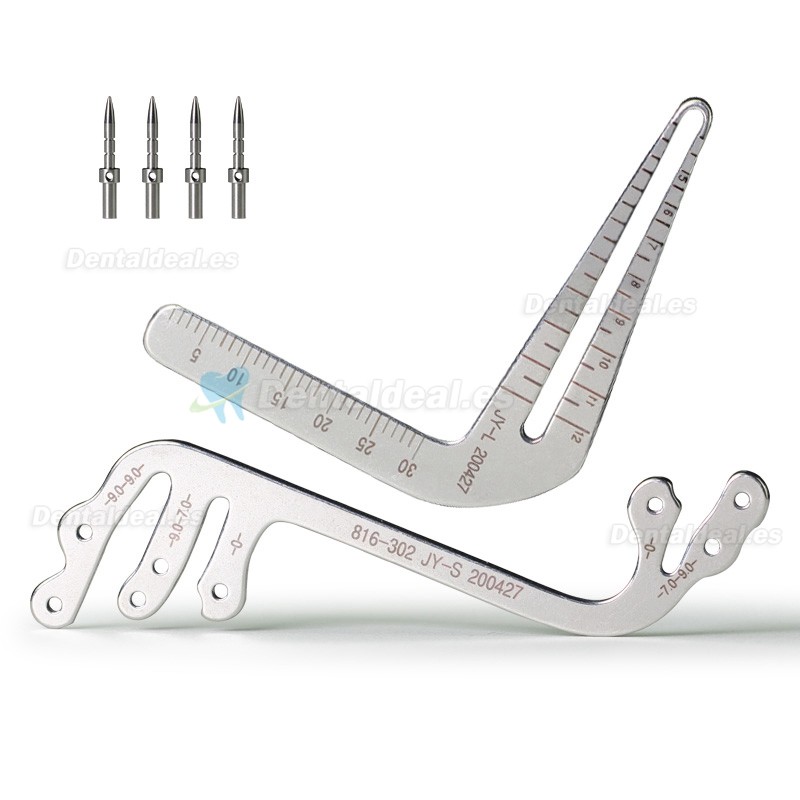 Conjunto de cirugía de implantes dentales acero inoxidable regla de ángulo del instrumento de posicionamiento de plantación oral