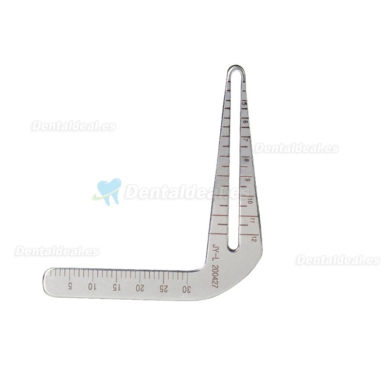 Conjunto de cirugía de implantes dentales acero inoxidable regla de ángulo del instrumento de posicionamiento de plantación oral