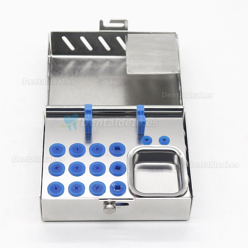 1Pcs Caja de almacenamiento del kit de instrumentos de cirugía de implantes dentales de acero inoxidable