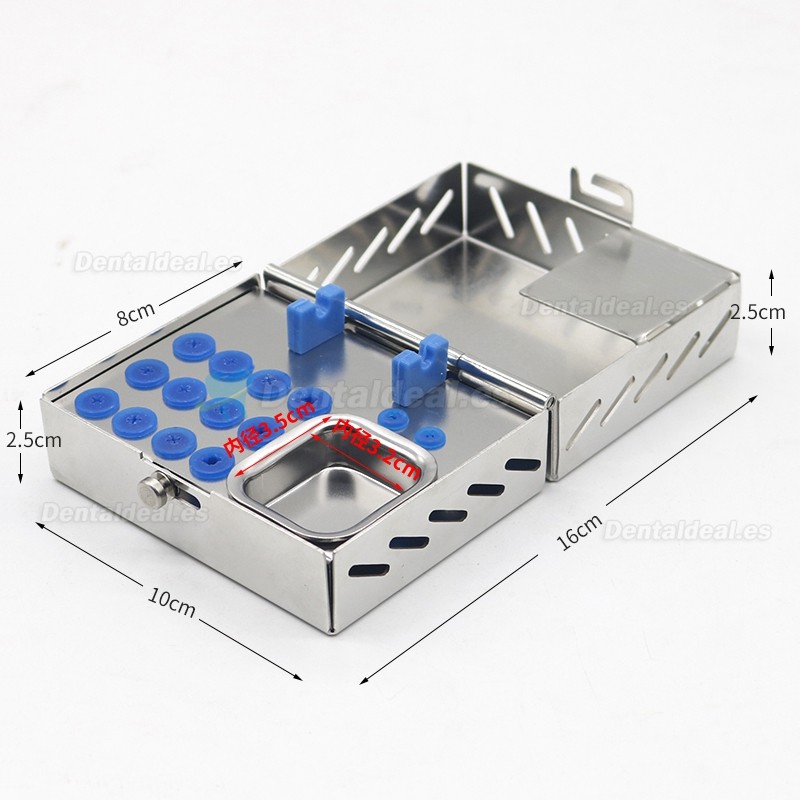 1Pcs Caja de almacenamiento del kit de instrumentos de cirugía de implantes dentales de acero inoxidable