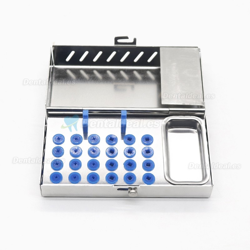 1Pcs Caja de almacenamiento del kit de instrumentos de cirugía de implantes dentales de acero inoxidable