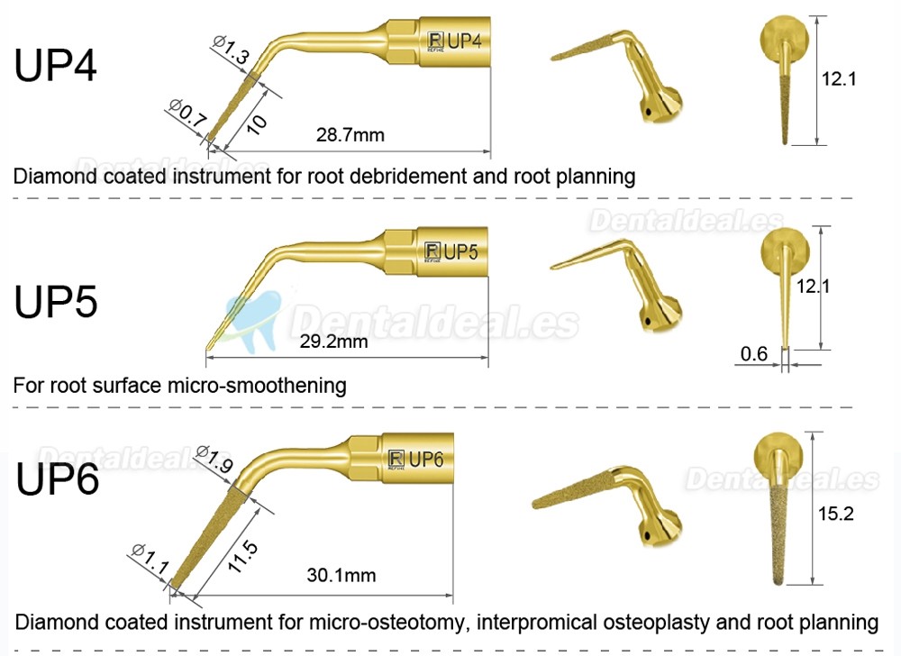 1Pcs Puntas para cirugía de piezocirugía dental UP1 UP2 UP3 UP4 UP5 UP6 UP7/8 compatible con Mectron Woodpecker Silfradent