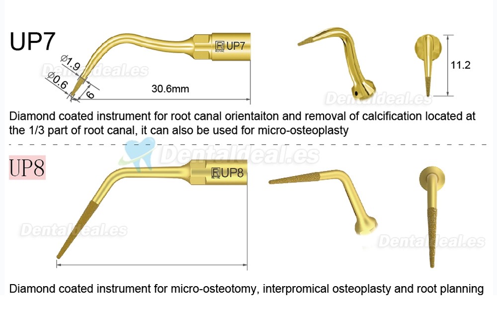 1Pcs Puntas para cirugía de piezocirugía dental UP1 UP2 UP3 UP4 UP5 UP6 UP7/8 compatible con Mectron Woodpecker Silfradent