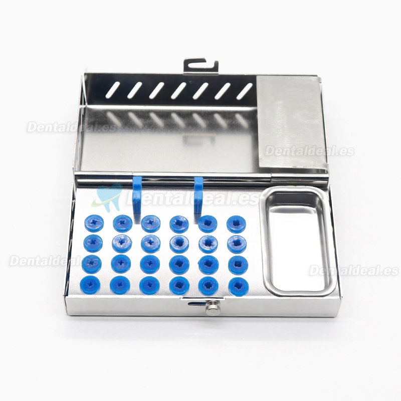 1Pcs Caja de almacenamiento de equipo de herramientas de instrumentos de cirugía de implantes dentales de acero inoxidable
