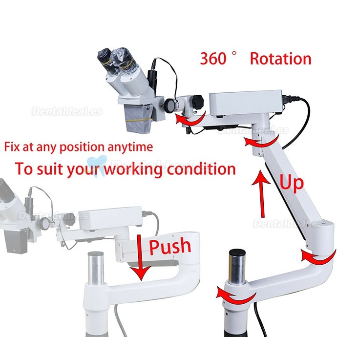 10X Microscopio de operación quirúrgica endodoncia dental con luz LED para unidad de sillón dental