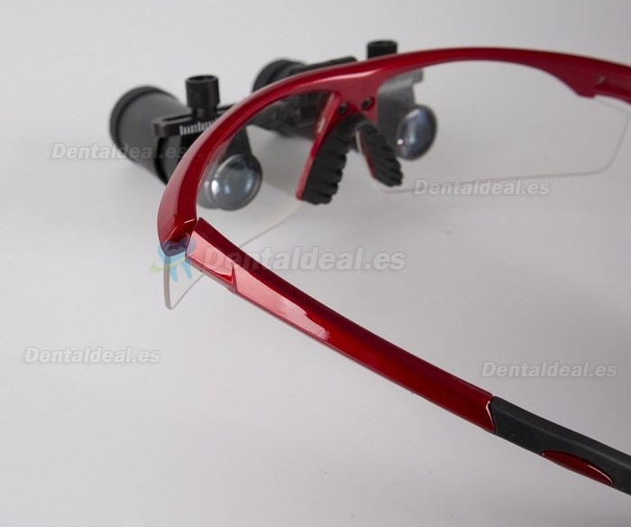 Lupa de aumento quirúrgica (5.0X-R tipo deportivo para ENT/VET) color rojo