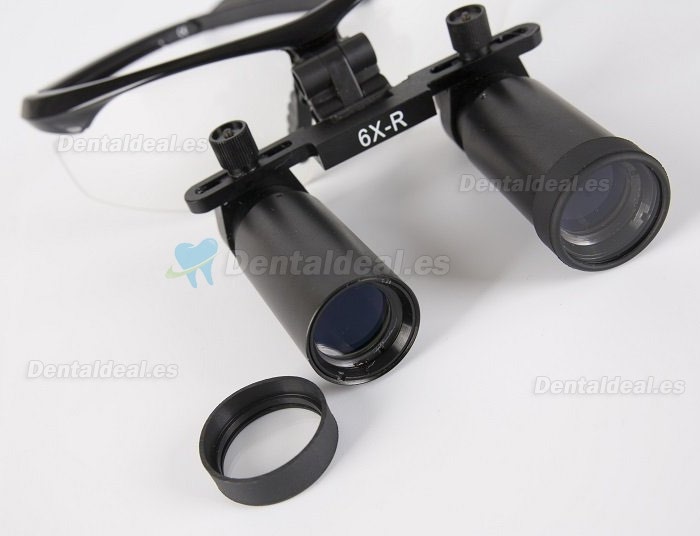 Lupa dental quirúrgica para ENT/Vet (6.0X-R tipo deportivo) color negro