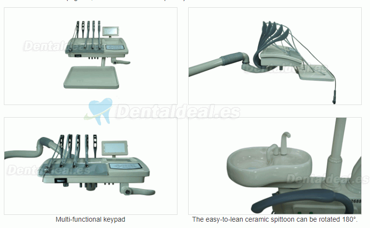 TJ2688 D4 Unidad de Sillón Dental Integral Controlado por Computadora Cuero Sintético