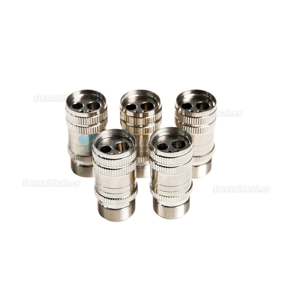 5Pcs turbina de aire de alta velocidad pieza de mano Conector del adaptador de tubo Convertidor de 2 a 4 cambiadores