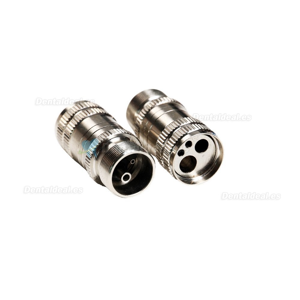 5Pcs turbina de aire de alta velocidad pieza de mano Conector del adaptador de tubo Convertidor de 2 a 4 cambiadores