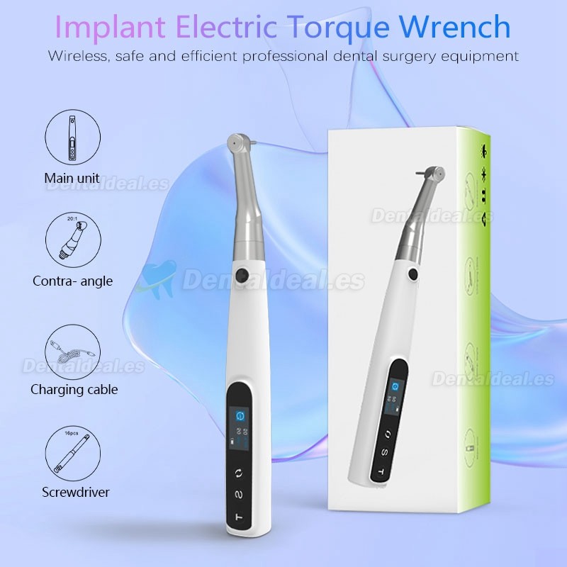 Kit de llave dinamométrica para implante dental universal eléctrico 10-50N/CM con destornilladores de 16 Uds