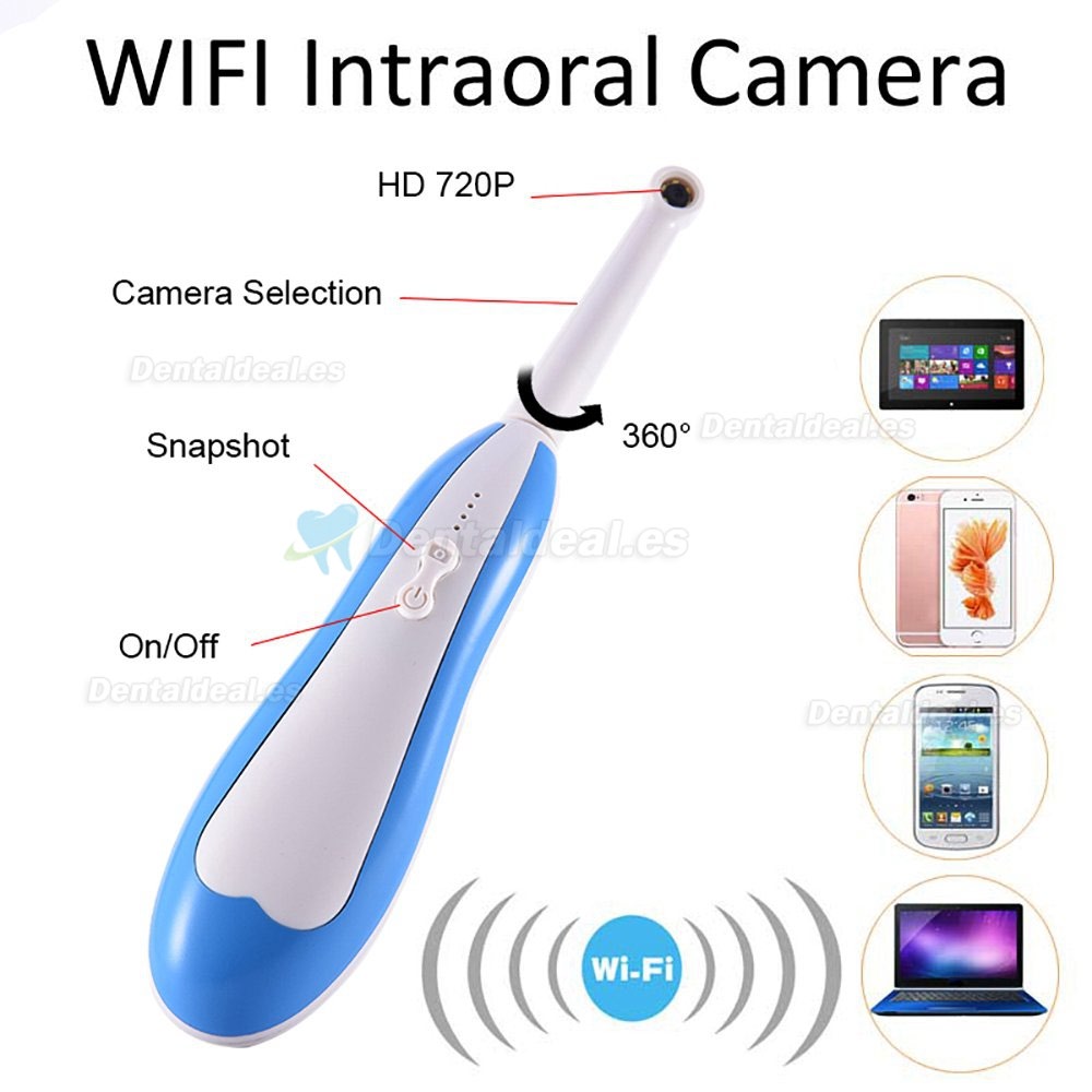 Sistema de Cámara intraoral inalámbrica Wi-Fi para iOS iPhone Android Phones PC Tablet