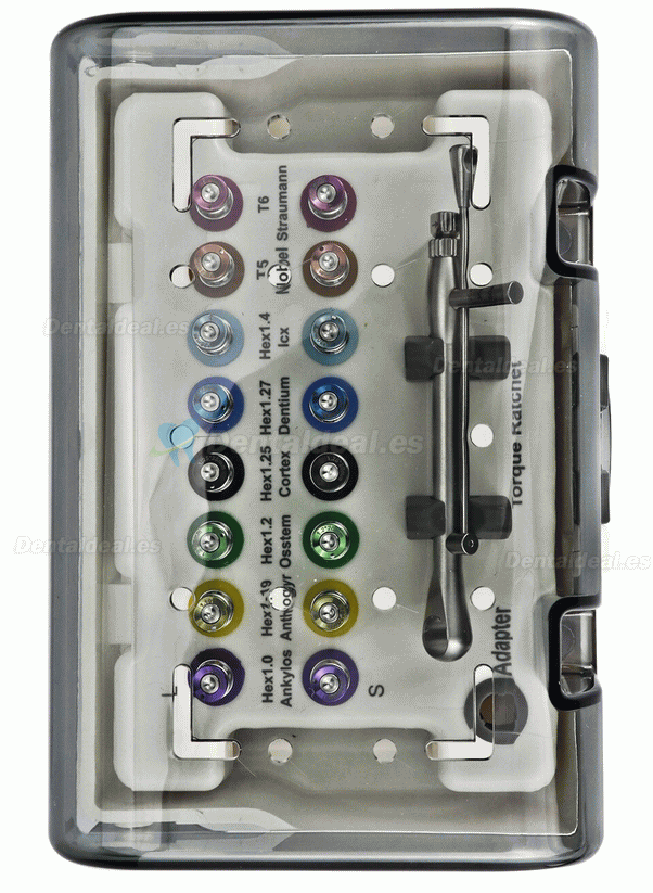 Llave Dinamométrica para Implantes Dentales 10-70NCM con Destornillador Kit