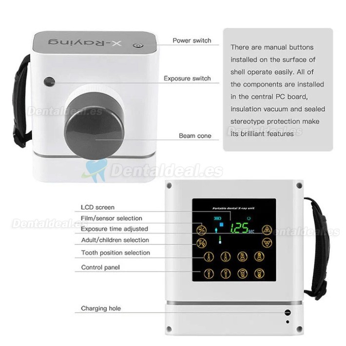 Unidad de rayos x portátil dental de alta frecuencia + kit de sensor de rayos x